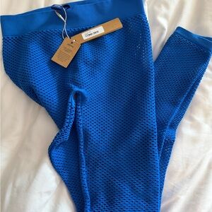 SKIMS Vibrant Blue Mesh Leggings